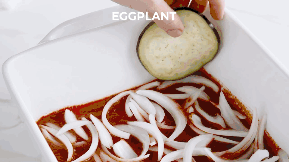 Verduras en capas para el pisto.