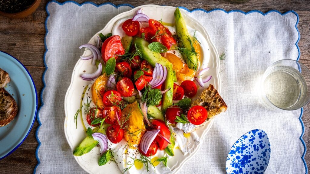 Recetas en tiempo real de Donal: ensalada griega de queso feta batido