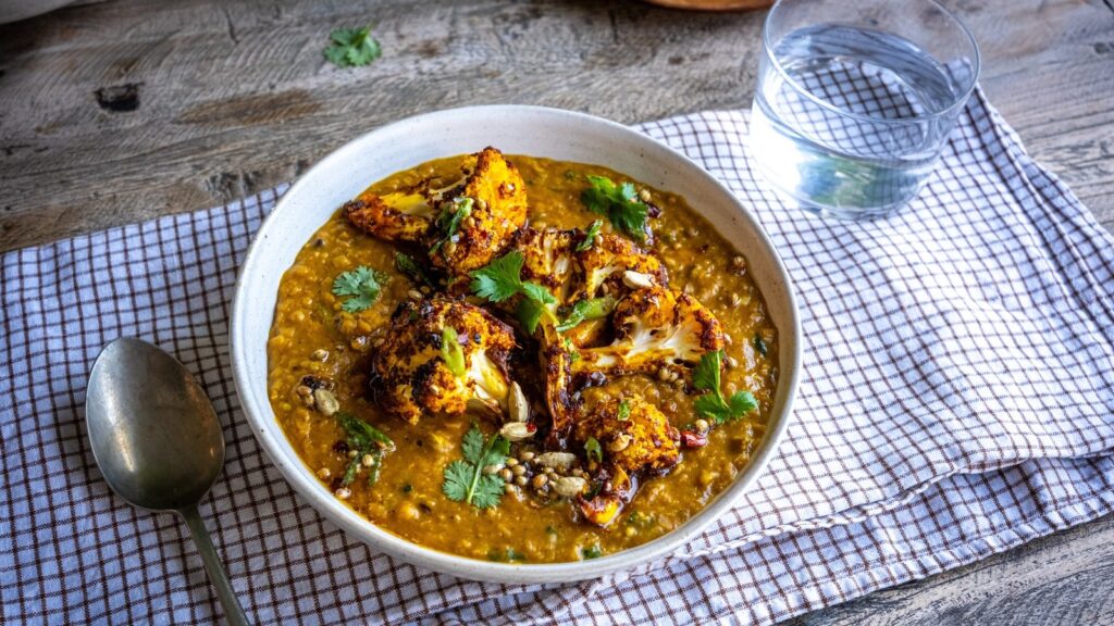 Recetas en tiempo real de Donal: dal y cauli crujiente