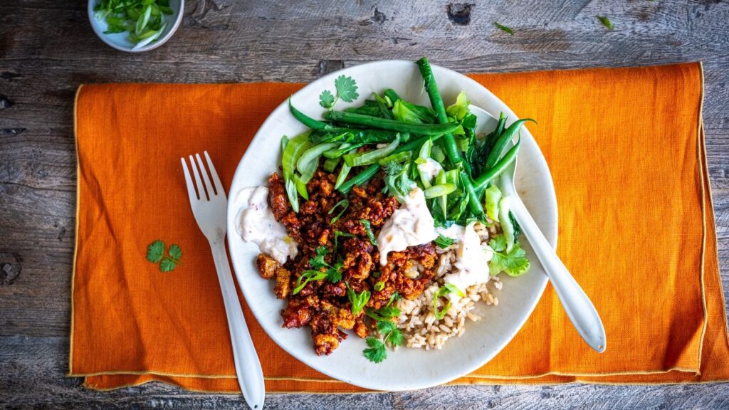 Recetas en tiempo real de Donal: tazones de arroz con tofu pegajoso