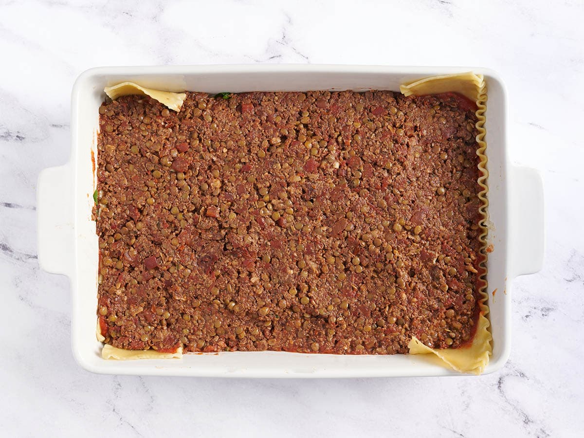 Se agregó la capa de mezcla de lentejas.