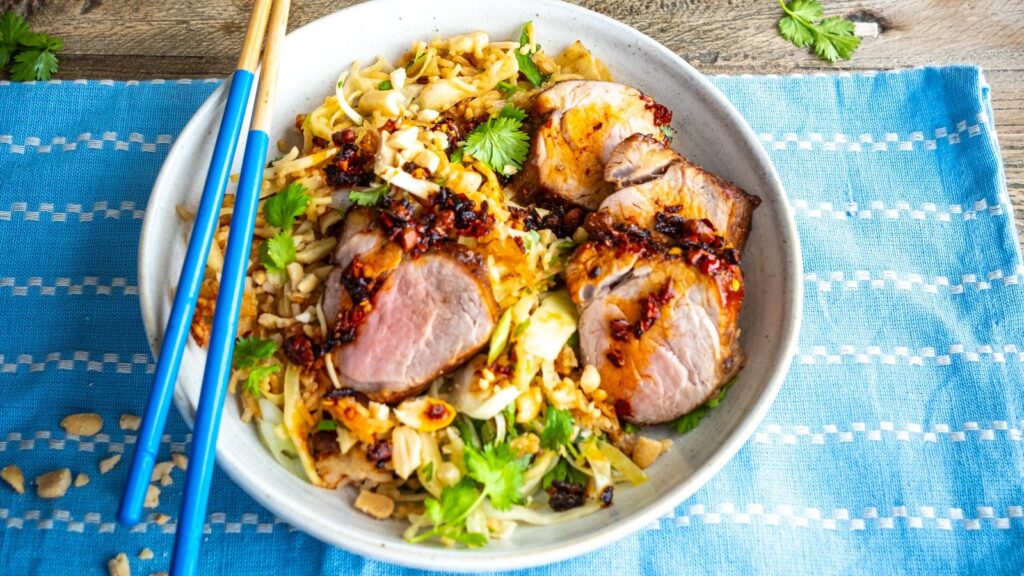 Cerdo con chile de Donal y arroz crujiente