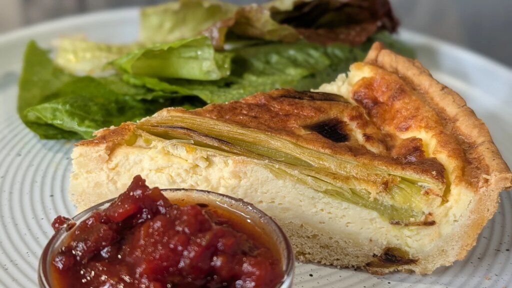 Quiche de puerros asados ​​y queso de Diarmuid Ó Mathúna