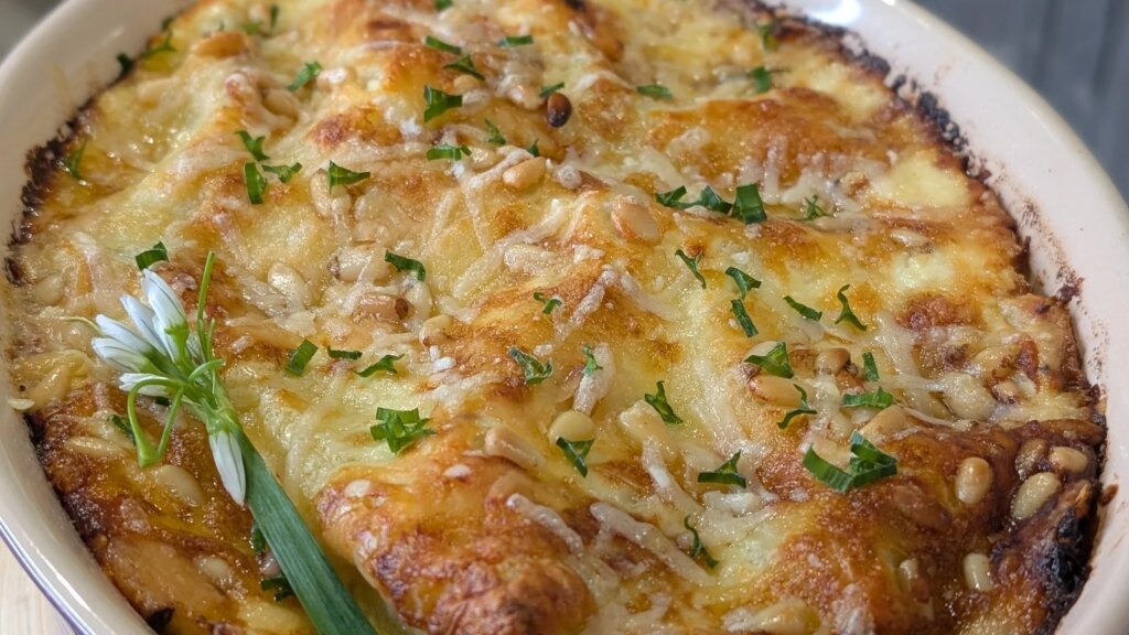 Lasaña cremosa de pollo con ajo silvestre de Aisling Larkin: hoy