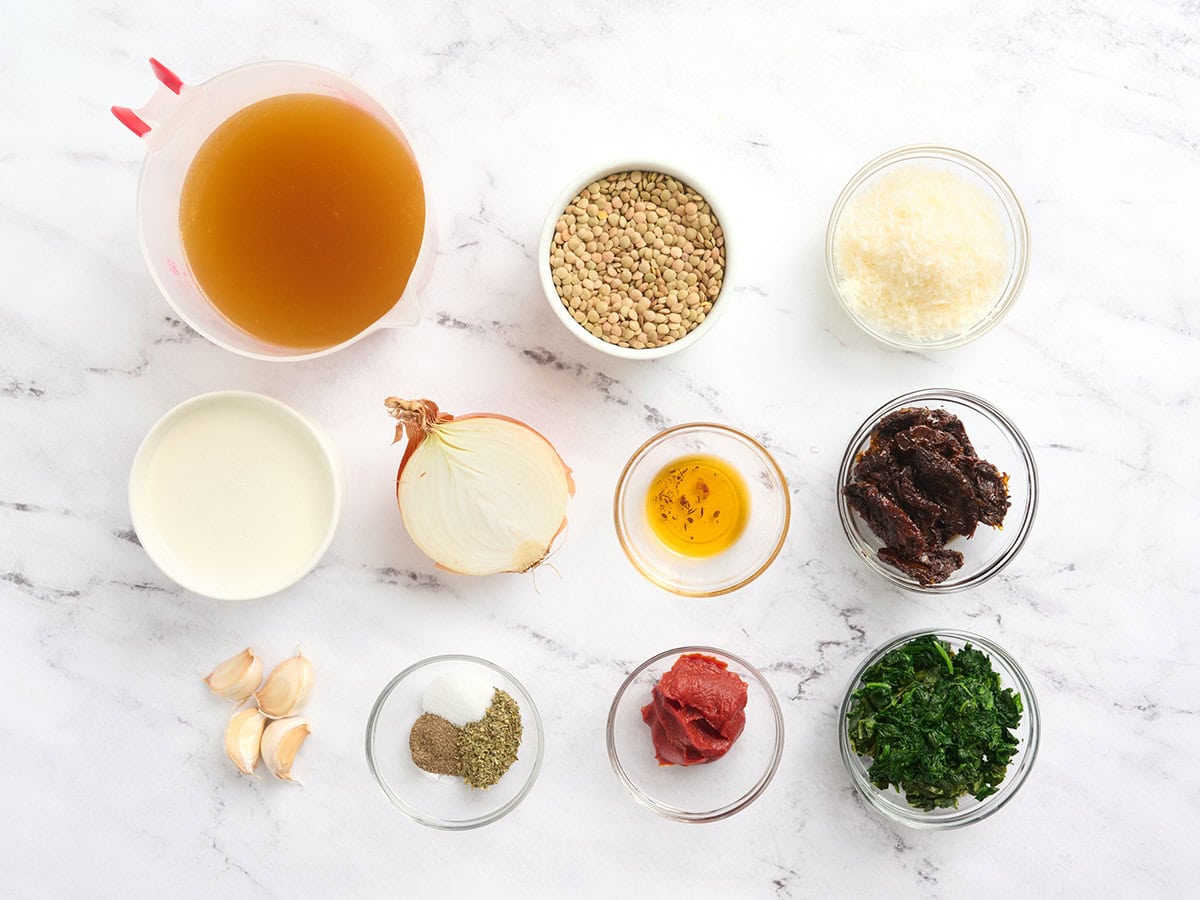 Los ingredientes para hacer lentejas cásate conmigo.