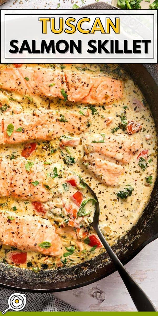 Imagen de pin de sartén de salmón toscano