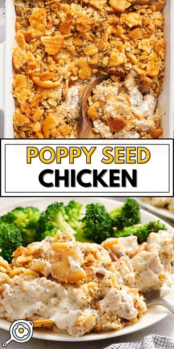 Imagen de alfiler de pollo con semillas de amapola