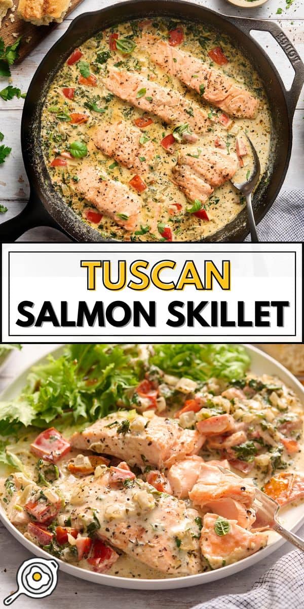 Imagen de pin de sartén de salmón toscano