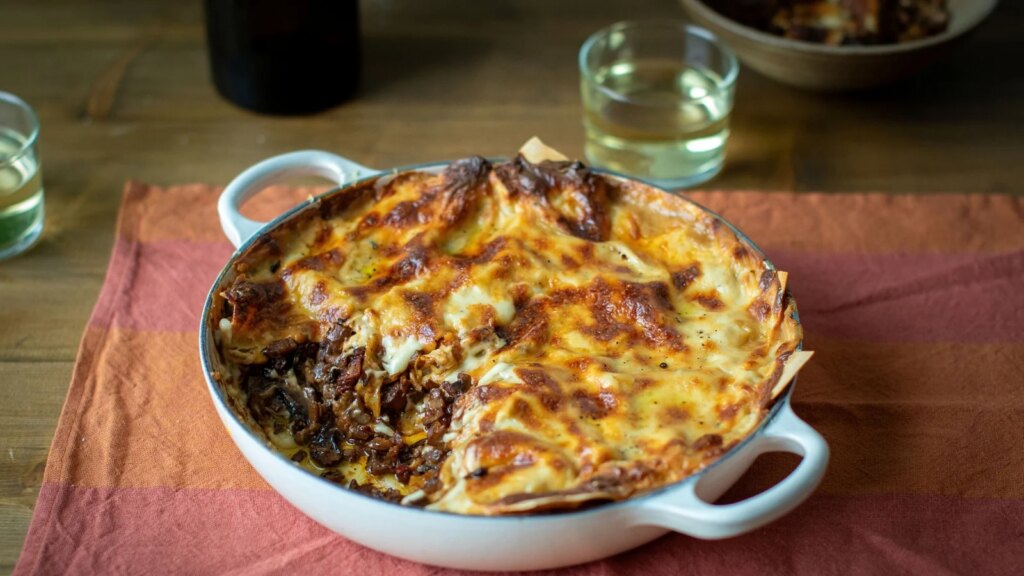 Cocina como un chef: lasaña de champiñones