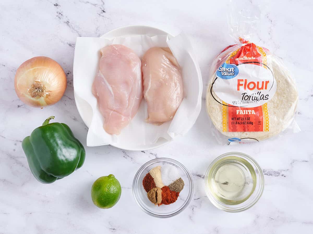 Fajitas de pollo al horno.