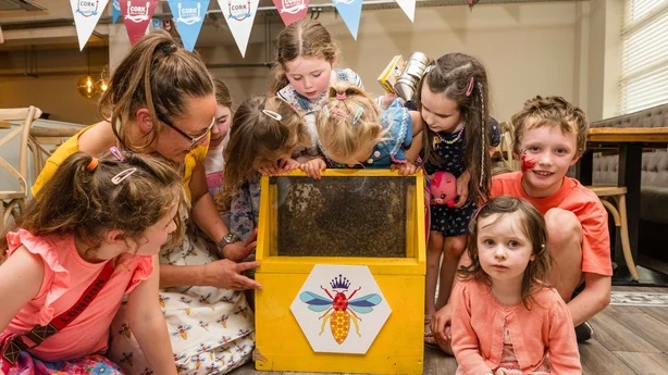 Niños disfrutando de una tarde temática de abejas con Hanna Backmo de Hanna's Bee 