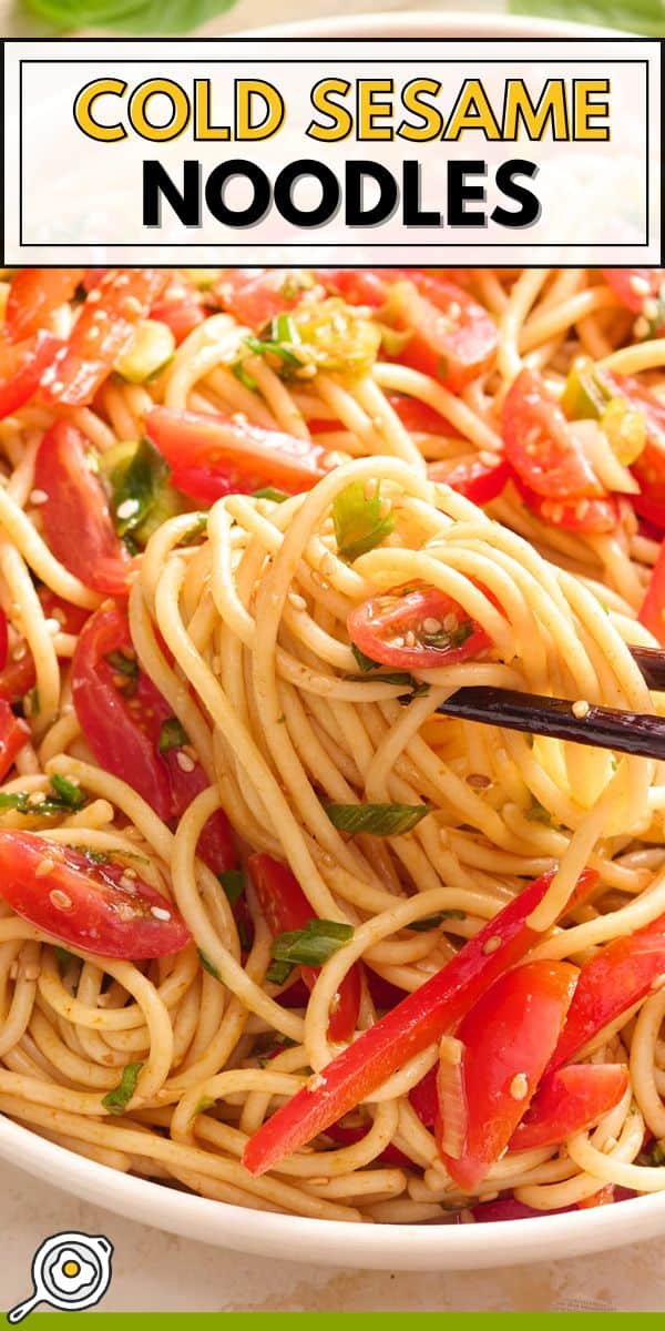 imagen de pin de fideos fríos de sésamo