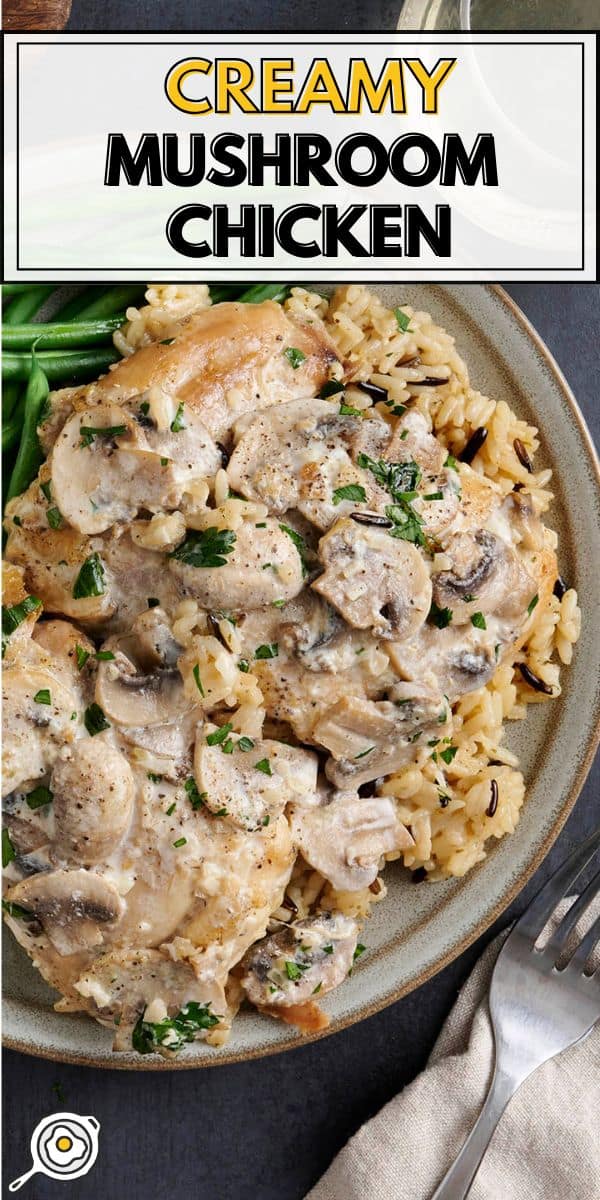 imagen de alfiler de pollo cremoso con champiñones