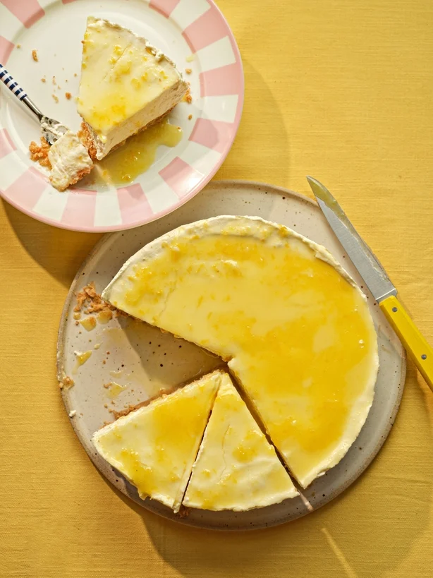 Tarta de queso con cuajada de limón sin hornear