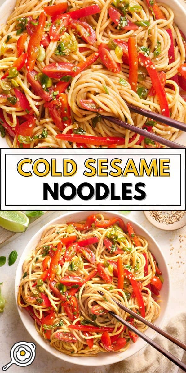 imagen de pin de fideos fríos de sésamo