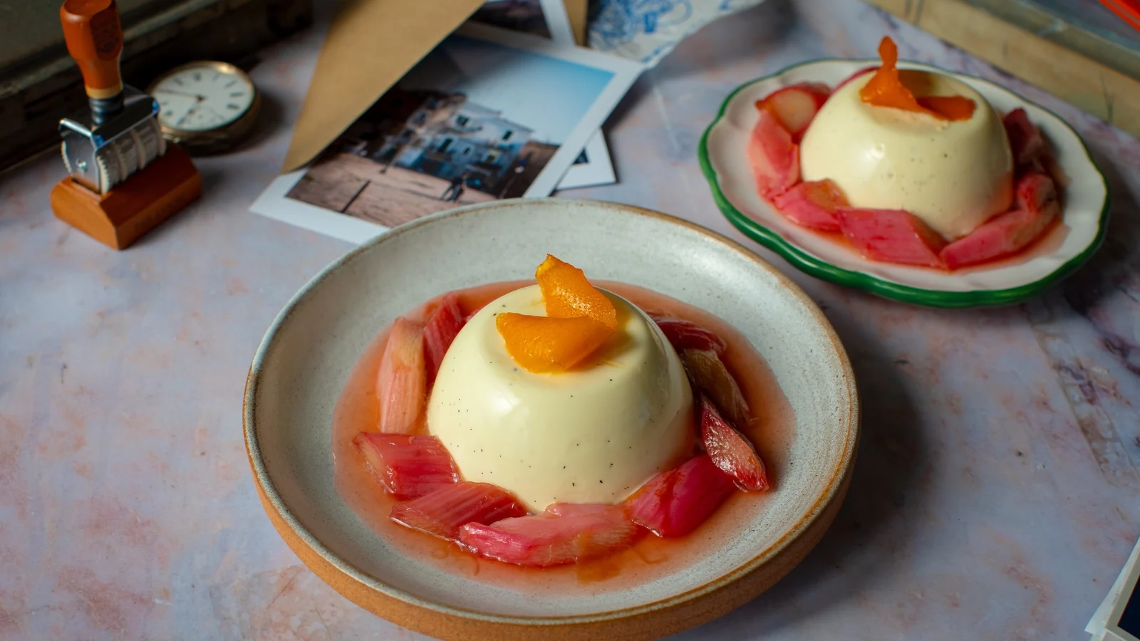 Cocina italiana de Donal: panna cotta de ruibarbo y naranja