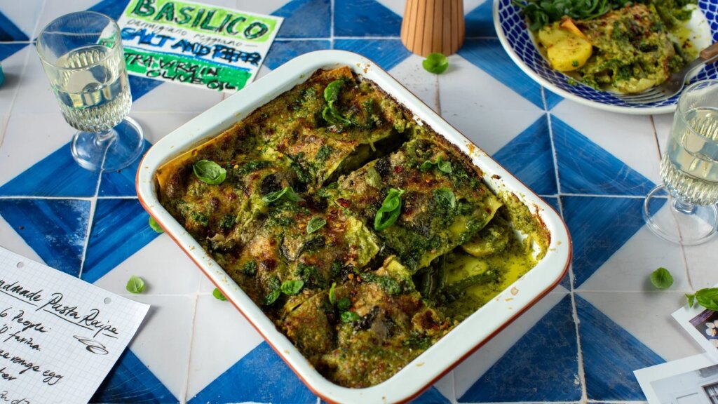Cocina italiana de Donal: lasaña al pesto