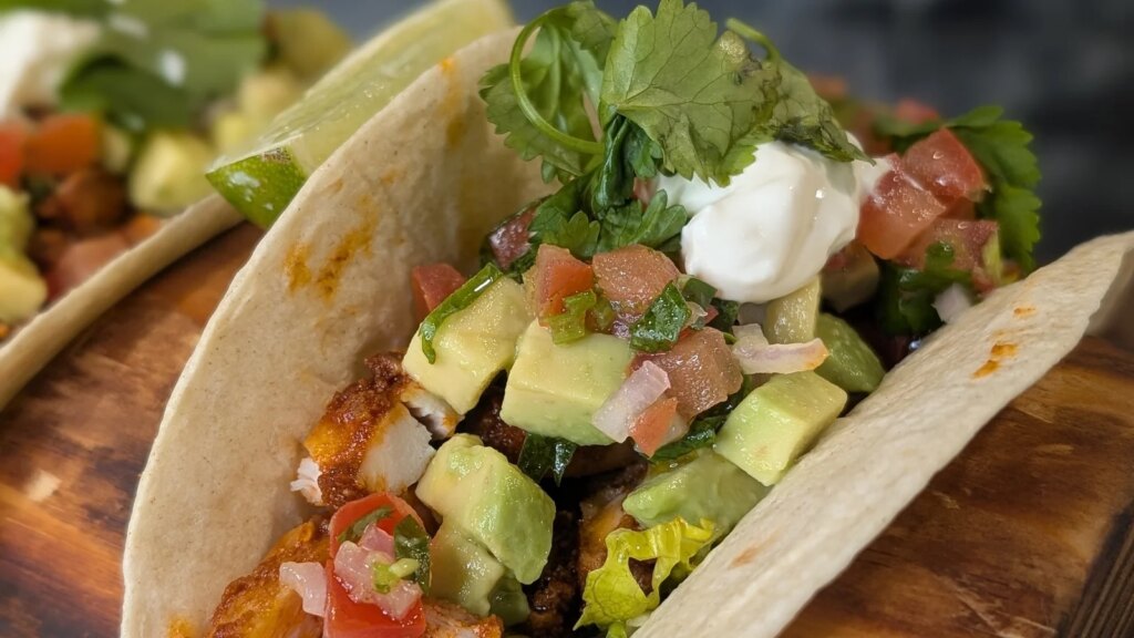 Tacos de pollo desmenuzado de Alex Petit: hoy