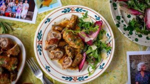 Cocina italiana de Donal: rollitos de saltimbocca de cerdo con alcachofas