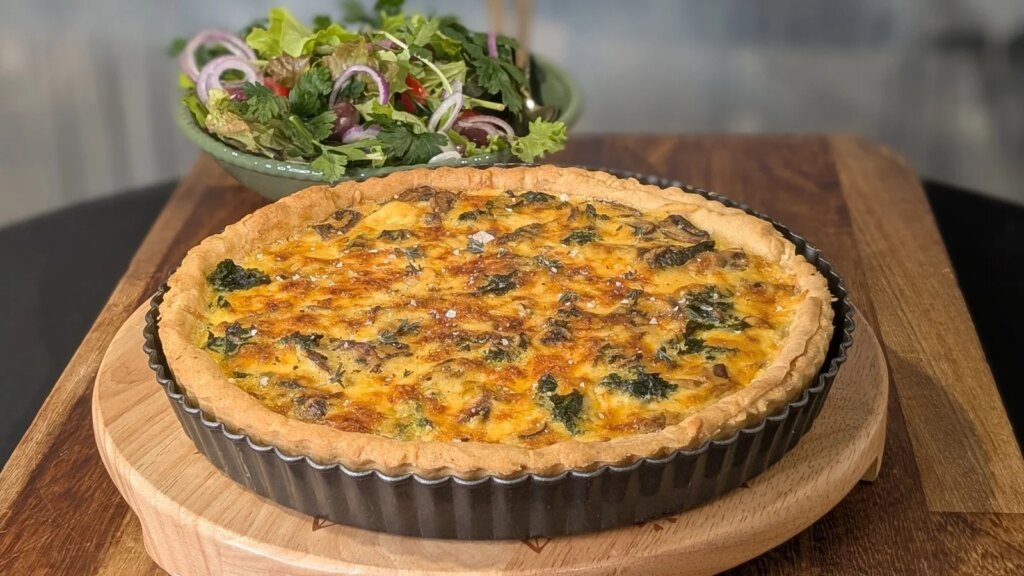 Tarta de champiñones, espinacas y gruyere de Aisling Larkin: hoy